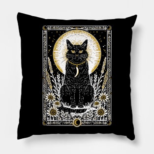 The Cat Witchy Tarot Card Art Pillow