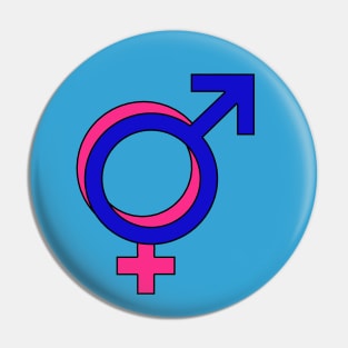 Male and Female Symbols overlaid Pin