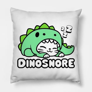 Dinosaur Cat - Cute Kawaii Cat in a Dinosaur Costume Pillow