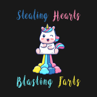 Stealing Hearts and Blasting Farts - Funny Saying For Kids Clothing, Baby Toddler Newborn Apparel and Valentines Day Humor T-Shirt