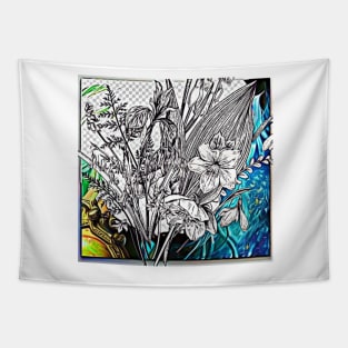 floral stamp Tapestry