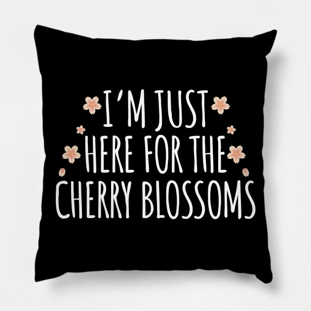 I'm Just Here For The Cherry Blossoms Pillow by LunaMay