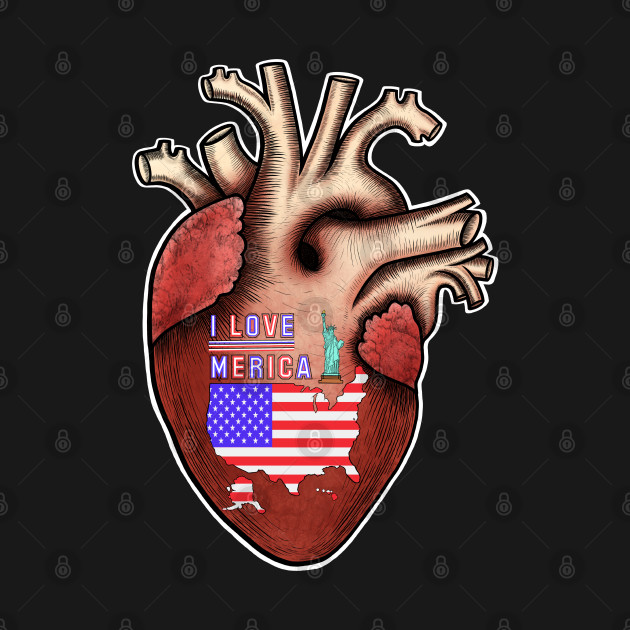 I love Merica,human heart anatomy,I love my country by Artardishop