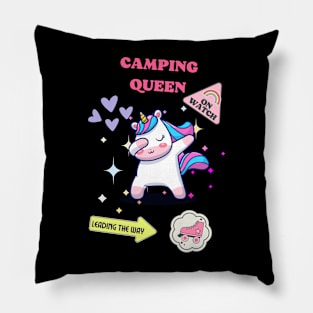 Camping Queen unicorn Pillow