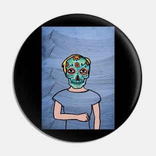 Waves of Light - Mexican Female Character with Dark Eyes and Light Accent Pin