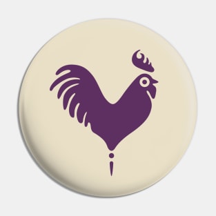 Heart Shaped Rooster Pin