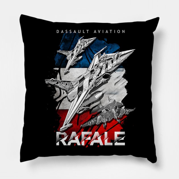 Dassault Rafale French Multirole Fighterjet Pillow by aeroloversclothing