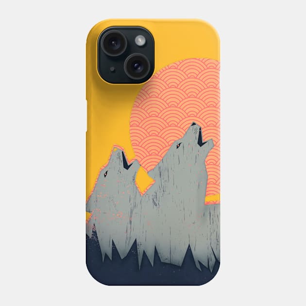 Howling Moon Phone Case by schwebewesen