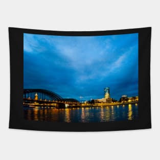 Germany  by the water at night Tapestry