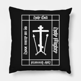 Trisagion Prayer Eastern Orthodox Cross Gothic Pillow