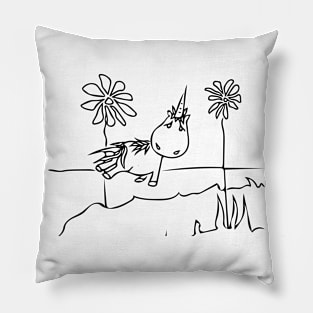 Unicorn Coasting Along the Beach Pillow