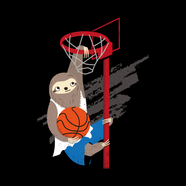 Sloth Basketball Funny Slam Dunk by propellerhead