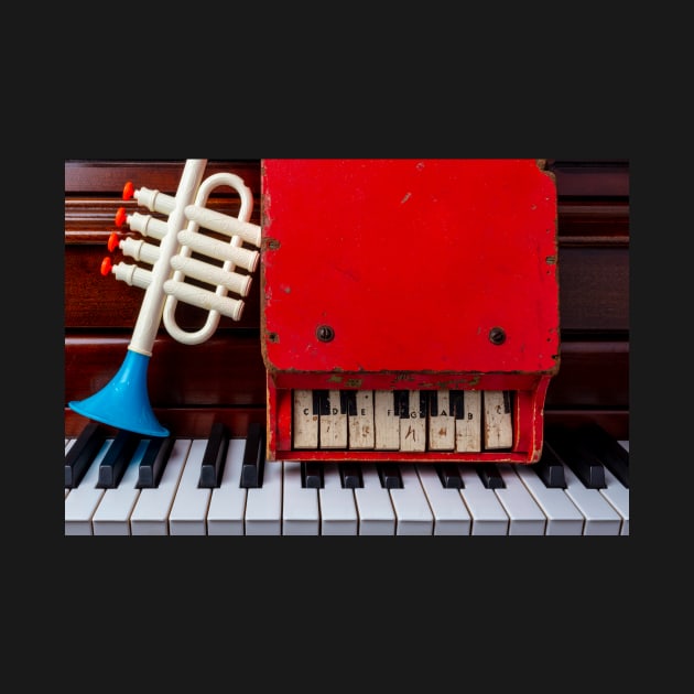 Toy Trumpet And Red Piano by photogarry