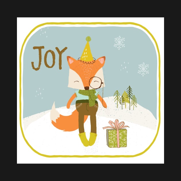 Christmas Fox Winter Joy by greenoriginals