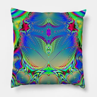 First Butterflies of Spring Fractal Abstract Pillow