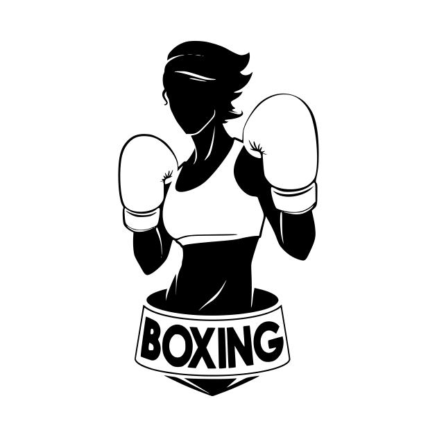 Boxing like a woman by black and white prints