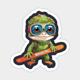 Cute Lizard Boyne Mountain Ski Magnet