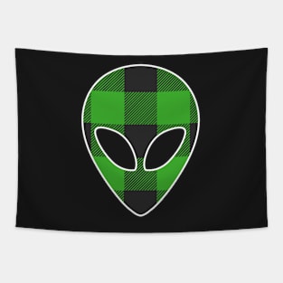 Plaid Alien Tapestry