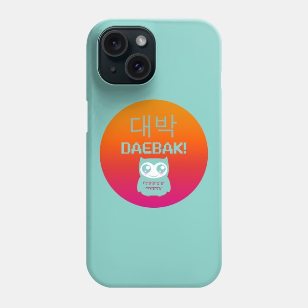 Daebak! Cute owl, orange dot Phone Case by Blacklinesw9