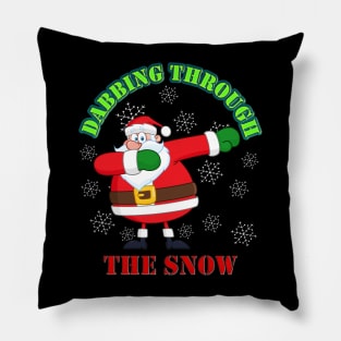 Dabbing Through The Snow, Christmas Gift Idea, Holiday Gift Idea, Winter, Santa Clause, Snowflakes, Cool Santa, Pillow