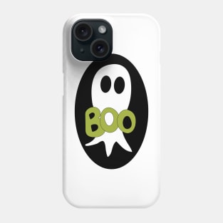 Cute Halloween ghost cartoon with BOO text Phone Case