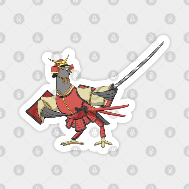 Samurai Pigeon (Katana Version) Magnet by TeriyakiPigeon