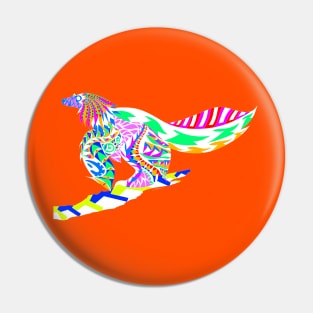 orange winged velociraptor the bird dinosaur ecopop Pin