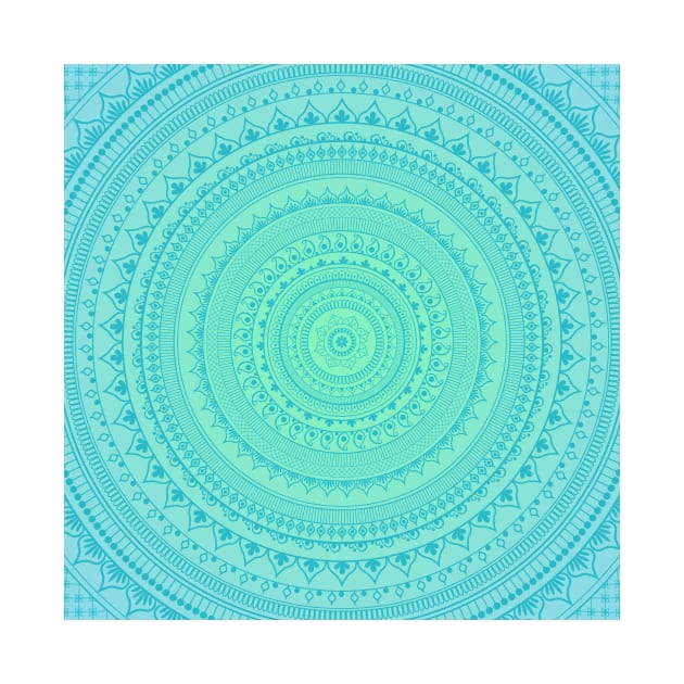 Winter turquoise mandala by MariaMahar