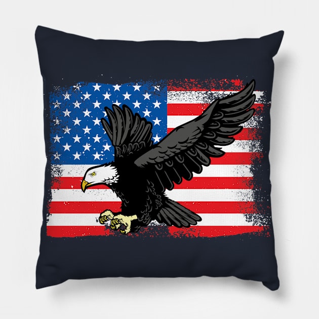 Patriotic Eagle Pillow by Graphico