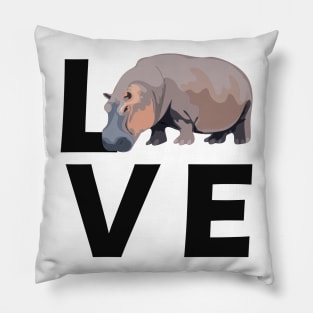 Hippo - Love Hippopotamus Pillow