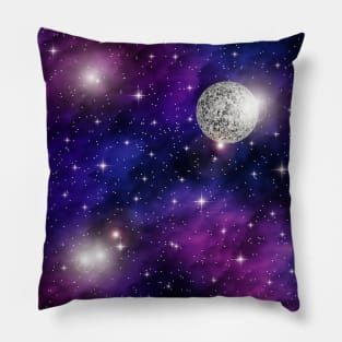 Galaxy Stars Moon Art - Starry Night Pillow