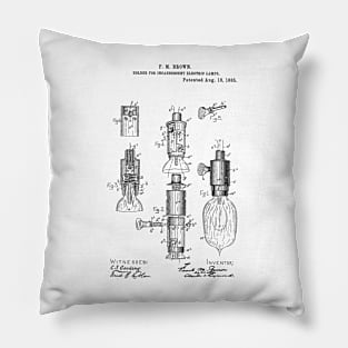 Holder for Electric Lamps Vintage Retro Patent Hand Drawing Funny Novelty Gift Pillow