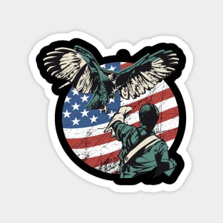 Falconry USA American Flag Magnet