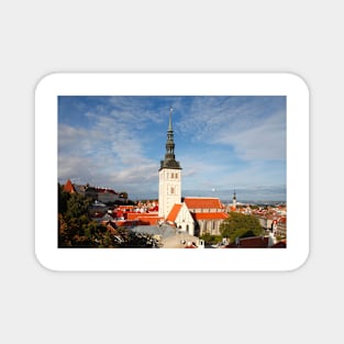 View from the Kiek in de Kök tower to the Nikolai Church, Lower Town, Old Town, Tallinn, Estonia, Europe Magnet