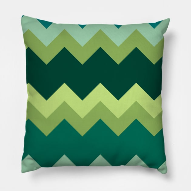 Green Zigzag Pattern Pillow by saradaboru