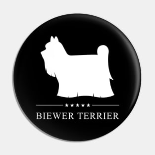 Biewer Terrier White Silhouette Pin