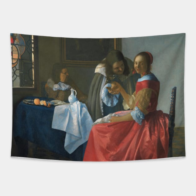 The Girl With A Wineglass by Jan Vermeer Tapestry by Classic Art Stall