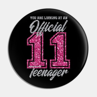 11th birthday funny Gift T-shirt for girls and boys Pin