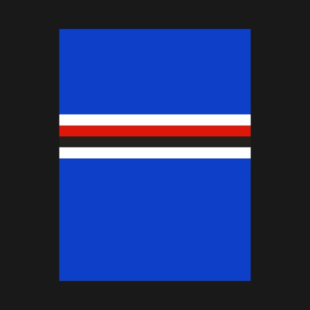 Sampdoria Retro Home Blue White Red Black Bars 1992 by Culture-Factory