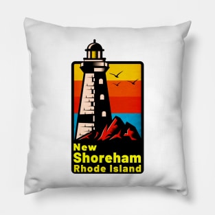 New Shoreham Rhode Island Lighthouse Pillow