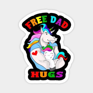 Free Dad Hugs LGBT Gay Pride Magnet
