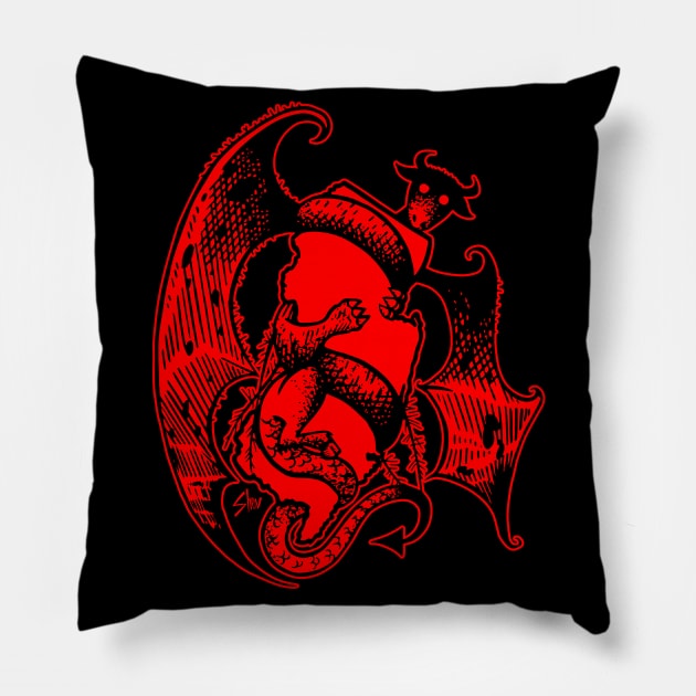 Red Jersey Devil Pillow by NickShev