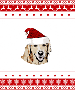 Golden Retriever Santa Hat Magnet