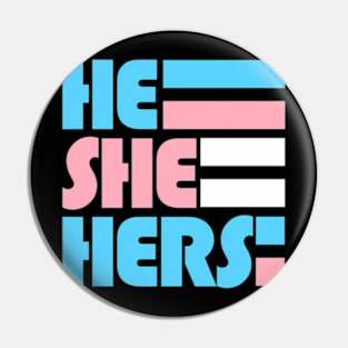 Pronouns Queer Nonbinary Gender Trans Nouns He She Hers Pin