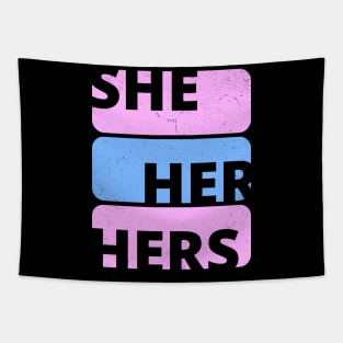 Gender Pride Pronouns SHE HER HERS Tapestry