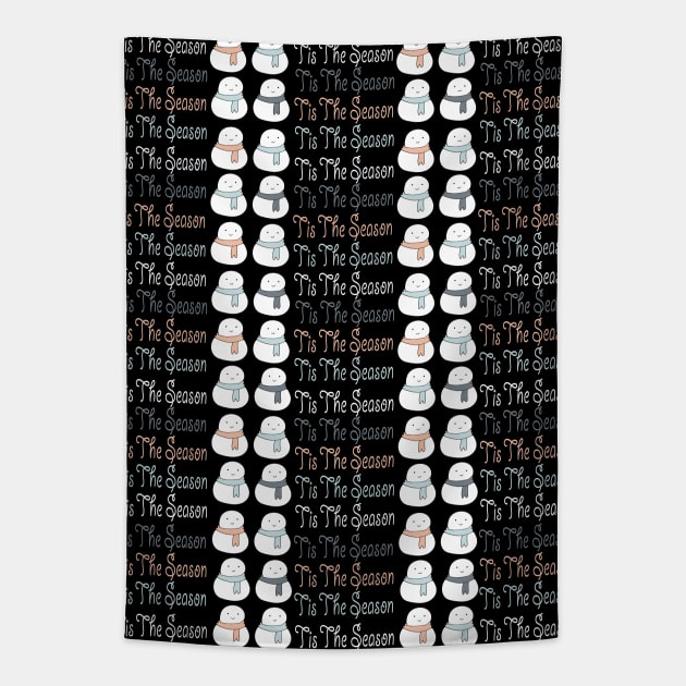 Snowman Tis the Season Pattern Tapestry by Day81