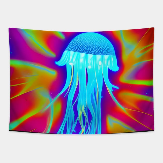 Energetic Jellyfish Tapestry by SmartPufferFish