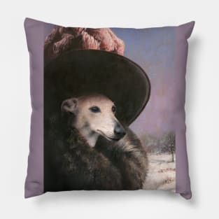 Edwardian Whippet Lady Pillow