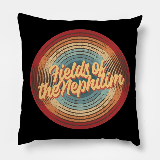 Fields of the Nephilim Vintage Circle Pillow by musiconspiracy