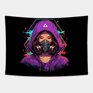Cyber Woman with Mask Tapestry